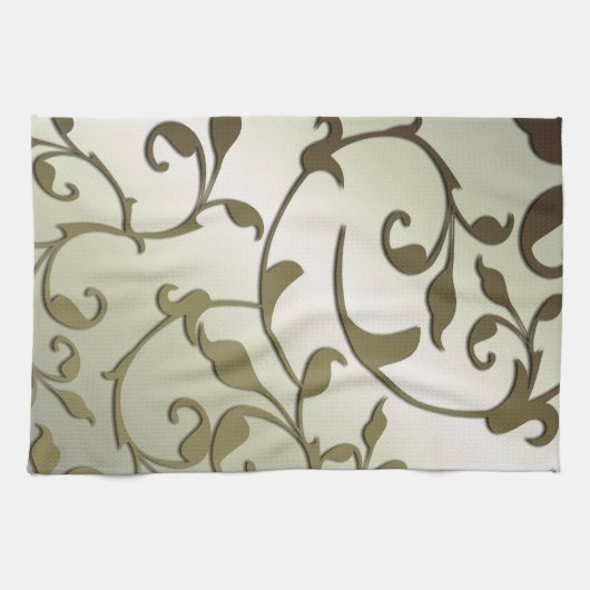 Linge De Cuisine Feuilles d'olive défilantes (Horizontal)