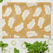 Linge De Cuisine Feuilles d'or et de blanc (Plié)