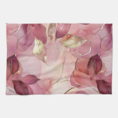 Linge De Cuisine Feuilles d'or rose (Horizontal)