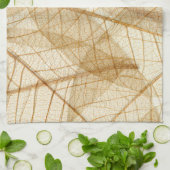 Linge De Cuisine Feuilles en dentelle beige crème pâle (Plié)