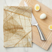 Linge De Cuisine Feuilles en dentelle beige crème pâle (Quart Plié)