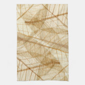 Linge De Cuisine Feuilles en dentelle beige crème pâle (Vertical)