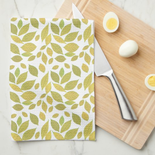 Linge De Cuisine Feuilles épars (Quart Plié)