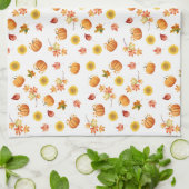 Linge De Cuisine Feuilles et Citrouilles d'aquarelle (Plié)