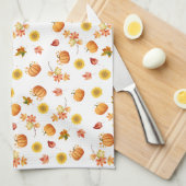 Linge De Cuisine Feuilles et Citrouilles d'aquarelle (Quart Plié)