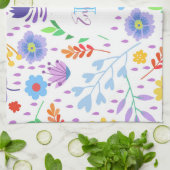 Linge De Cuisine Feuilles Et Fleurs Colorés (Plié)