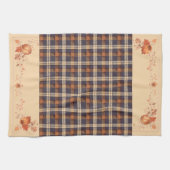 Linge De Cuisine Feuilles et fleurs d'automne sur plaid (Horizontal)