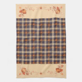 Linge De Cuisine Feuilles et fleurs d'automne sur plaid (Vertical)