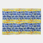 Linge De Cuisine Feuilles jaune et bleu (Horizontal)