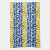 Linge De Cuisine Feuilles jaune et bleu (Vertical)