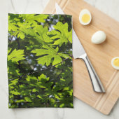 Linge De Cuisine Feuilles Mouchetées de Soleil dans la Forêt (Quart Plié)