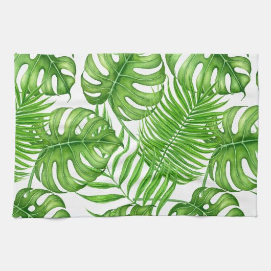 Linge De Cuisine Feuilles tropicaux (Horizontal)