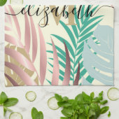 Linge De Cuisine Feuilles tropicaux mignons (Plié)