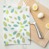 Linge De Cuisine Feuilles (Vertes) (Quart Plié)