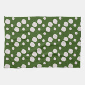 Linge De Cuisine Feuilles Vertes Points Roses (Horizontal)