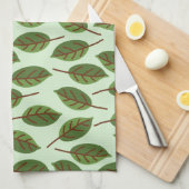 Linge De Cuisine Feuilles verts (Quart Plié)