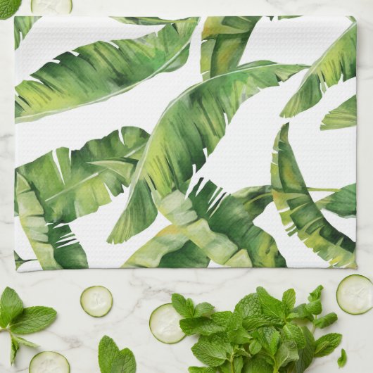 Linge De Cuisine Feuilles verts (Plié)