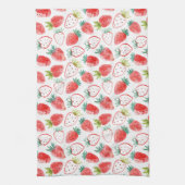 Linge De Cuisine Feuilles verts de mûre fraises rouges (Vertical)