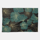 Linge De Cuisine Feuilles verts or (Horizontal)