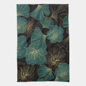 Linge De Cuisine Feuilles verts or (Vertical)