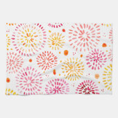 Linge De Cuisine Feux d'aquarelle mignonne en jaune et orange (Horizontal)