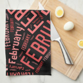 Linge De Cuisine Février Coeur (Quart Plié)