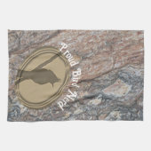 Linge De Cuisine Fier Oiseau Nerd Silhouette Brown Oiseau vert (Horizontal)