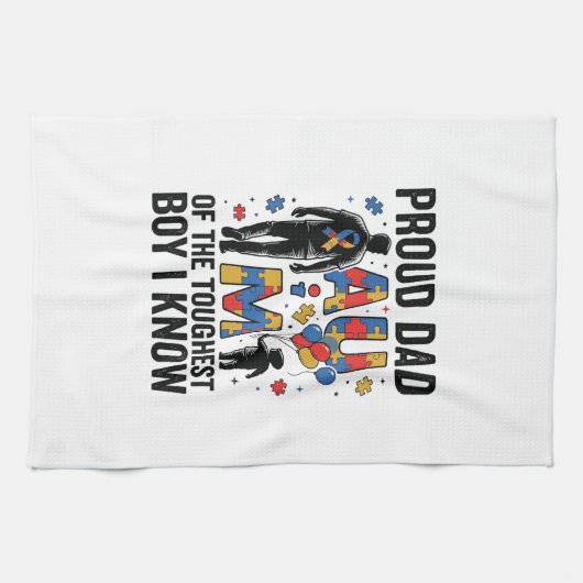 Linge De Cuisine Fier papa Autisme Garçon le plus dur Design vector (Horizontal)