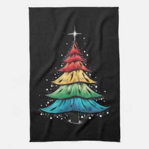 Linge De Cuisine Fierté LGBTQ Arc-en-ciel Drapeau Gay Arbre de Noël