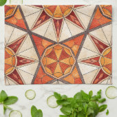 Linge De Cuisine Fiery Red and Orange Starburst - Geometric Mosaic (Plié)