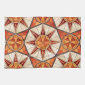 Linge De Cuisine Fiery Red and Orange Starburst - Geometric Mosaic (Horizontal)