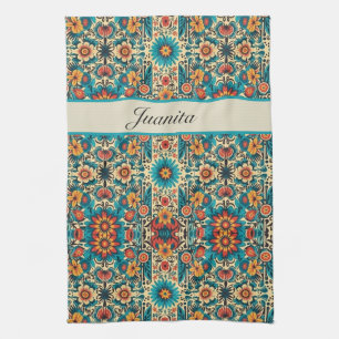 Linge De Cuisine Fiesta Blooms, personnalisable