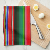 Linge De Cuisine Fiesta Mexicaine Blanket Stripes Bleu (Quart Plié)