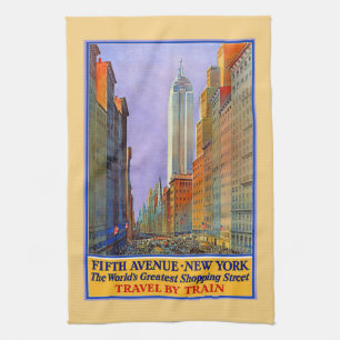 Linge De Cuisine Fifth Avenue New York Vintage Image Towel
