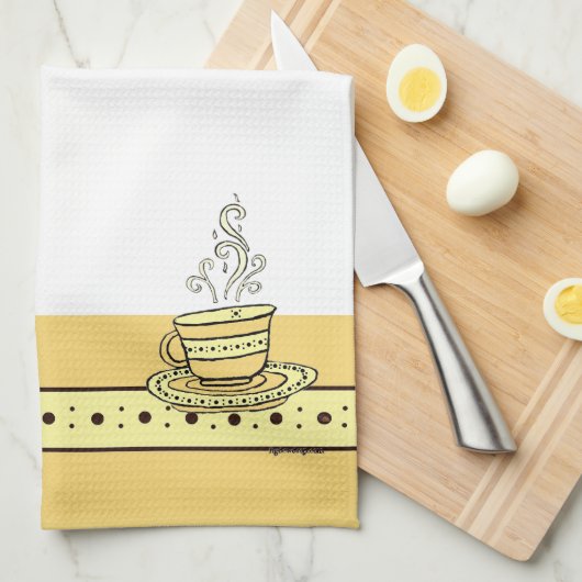 Linge De Cuisine Figdewdrop Relax Cup Gold Acorn Kitchen Towel (Quart Plié)