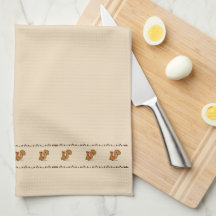 figdewdrop Squirrel Acorn & Leaves Kitchen Towel