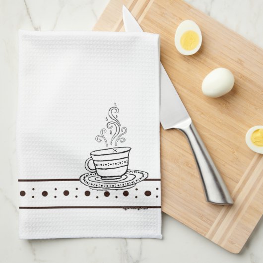 Linge De Cuisine figdewdrops White Relax Cup kitchen towel (Quart Plié)