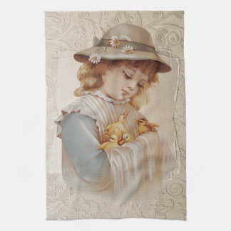 Linge De Cuisine Fille avec des petits canards