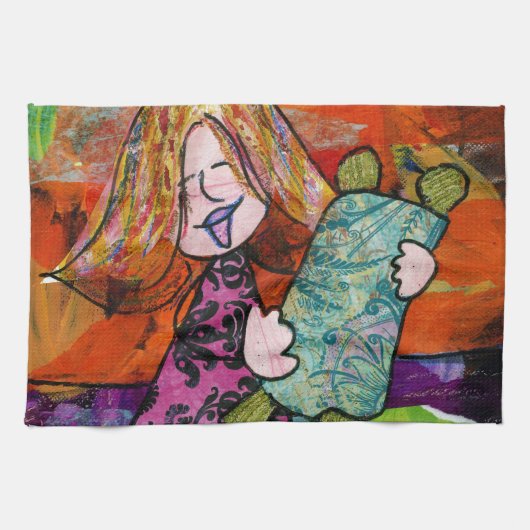 Linge De Cuisine Fille avec Torah (Horizontal)