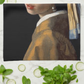 Linge De Cuisine Fille avec une boucle d'oreille de perle (Plié)