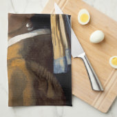 Linge De Cuisine Fille avec une boucle d'oreille de perle (Quart Plié)