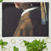 Linge De Cuisine Fille avec une boucle d'oreille de perle (Plié)