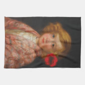 Linge De Cuisine Fille avec une fleur rouge dans ses cheveux (Horizontal)