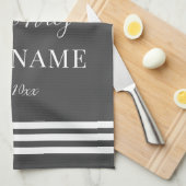 Linge De Cuisine Fille bébé éléphant avec bow Nom personnalisé (Quart Plié)