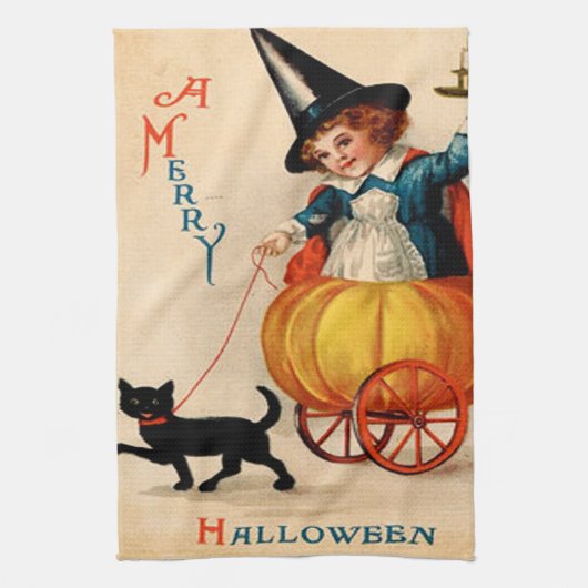 Linge De Cuisine Fille & Chat Noir (Vertical)