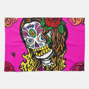 Linge De Cuisine fille crâne de sucre