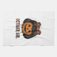 Fille d'octobre Citrouille Arc Halloween Vecteur C