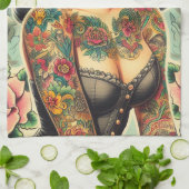 Linge De Cuisine Fille encrée de la vieille école (Plié)