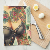 Linge De Cuisine Fille encrée de la vieille école (Quart Plié)