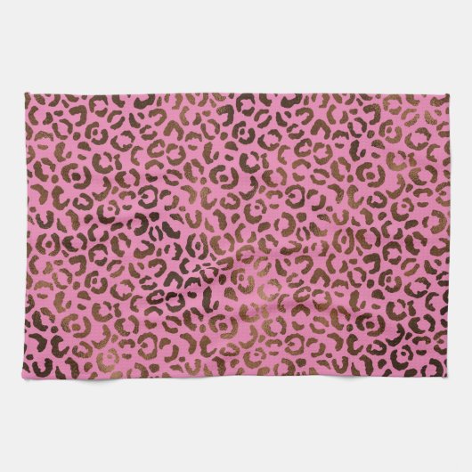 Linge De Cuisine Fille Glam Brown Empreinte de léopard rose (Horizontal)